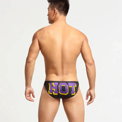 a hot gay man in black Bottom's Hot Skinny Boxer Briefs - pridevoyageshop.com - gay men’s underwear and swimwear