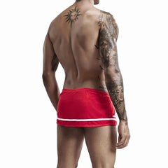 a hot gay man in red Men's Running Shorts with Hidden Briefs - pridevoyageshop.com - gay men’s underwear and swimwear