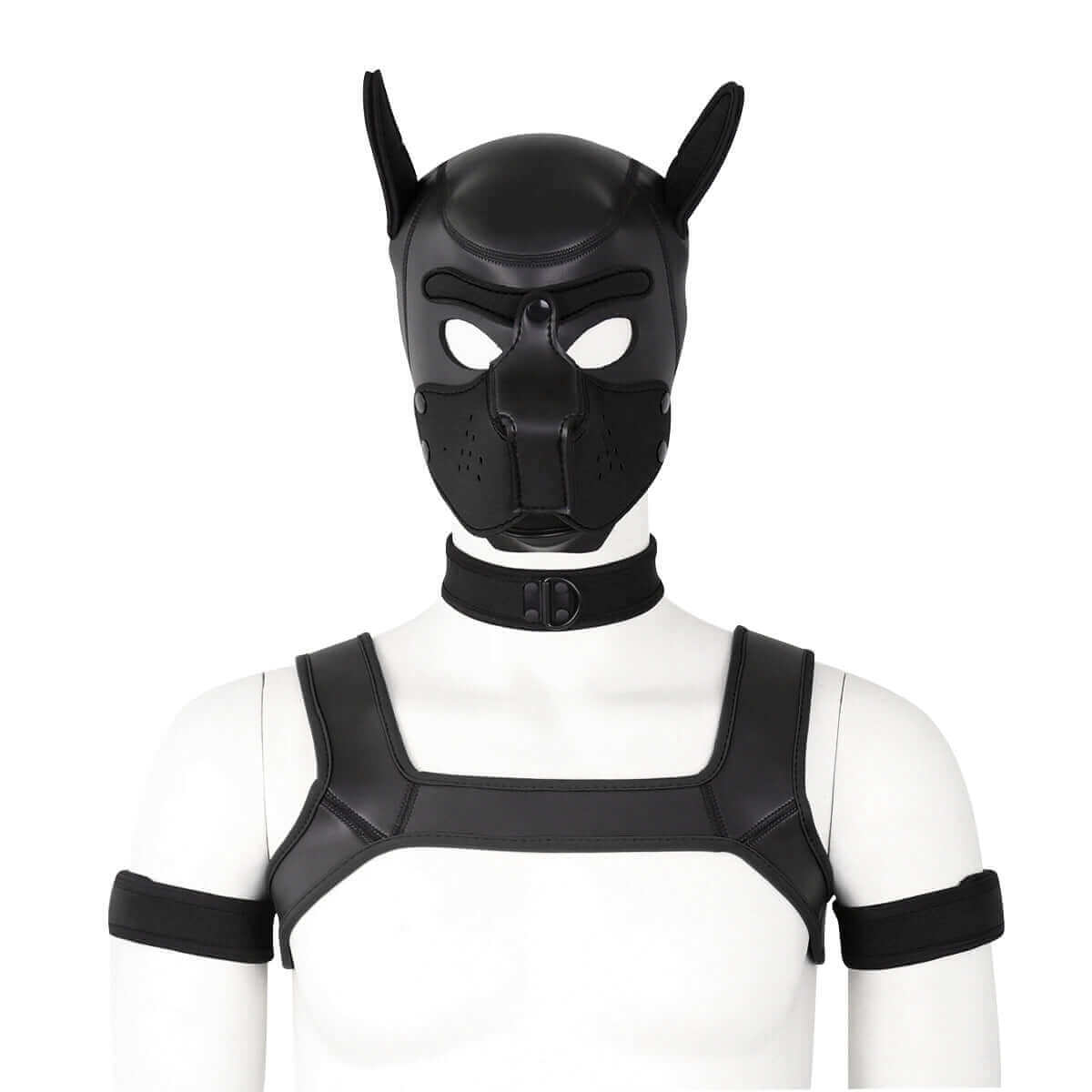 black Gay Men Neoprene Puppy Hood Set for Kinks and Fetishes - pridevoyageshop.com - gay men’s bodystocking, lingerie, fishnet and fetish wear