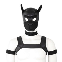 black Gay Men Neoprene Puppy Hood Set for Kinks and Fetishes - pridevoyageshop.com - gay men’s bodystocking, lingerie, fishnet and fetish wear