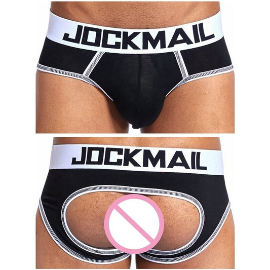 a sexy gay man in black Jockmail Gay Backless Briefs | Gay Mens Underwear- pridevoyageshop.com - gay men’s underwear and swimwear