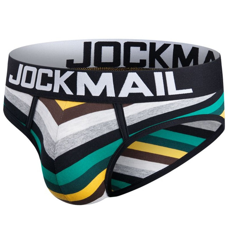 Jockmail black Striped Men's Brief Underwear - pridevoyageshop.com - gay men’s underwear and swimwear