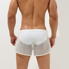 sexy gay man in white Gay Swimwear | Men's Sheer Swim Trunks - pridevoyageshop.com - gay men’s underwear and swimwear