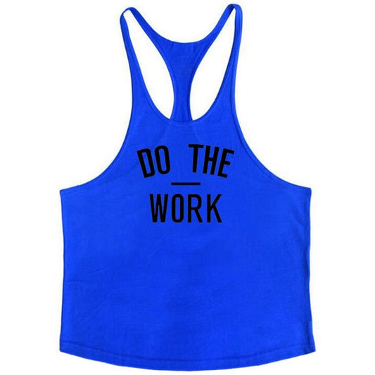 blue Gay Tops | Men's Bodybuilding Cotton Stringer Tank Tops - pridevoyageshop.com - gay men’s gym tank tops, mesh tank tops and activewear