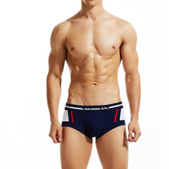 a sexy gay man in navy blue SEOBEAN Men's Basic Boxer Briefs - pridevoyageshop.com - gay men’s underwear and swimwear