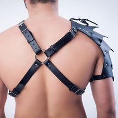sexy gay man in Gothic Winged Gladiator Harness | Gay Harness- pridevoyageshop.com - gay men’s harness, lingerie and fetish wear