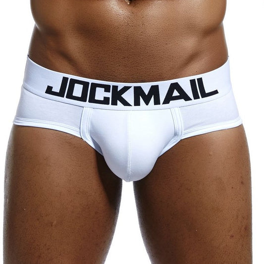 white Jockmail Mens Classic Briefs| Gay Mens Underwear- pridevoyageshop.com - gay men’s underwear and swimwear