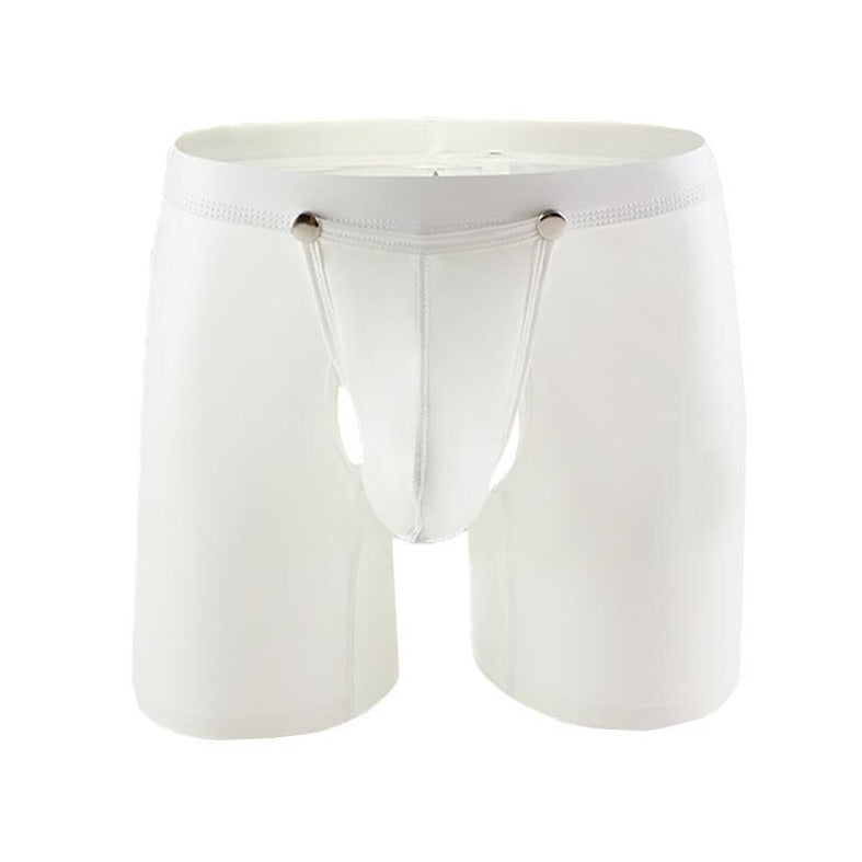 white Kinky Removable Open Pouch Boxers | Gay Underwear- pridevoyageshop.com - gay men’s underwear and swimwear