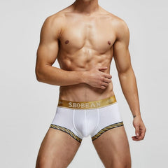 hot man in white Seobean Golden Laurel Wreath Boxers | Gay Underwear- pridevoyageshop.com - gay men’s underwear and swimwear