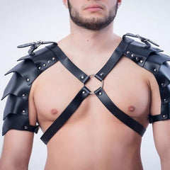 sexy gay man in Gothic Winged Gladiator Harness | Gay Harness- pridevoyageshop.com - gay men’s harness, lingerie and fetish wear