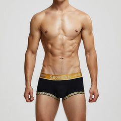 hot man in black Seobean Golden Laurel Wreath Boxers | Gay Underwear- pridevoyageshop.com - gay men’s underwear and swimwear