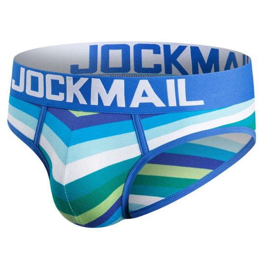 Jockmail Blue Striped Men's Brief Underwear - pridevoyageshop.com - gay men’s underwear and swimwear