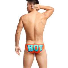a hot gay man in orange Bottom's Hot Skinny Boxer Briefs - pridevoyageshop.com - gay men’s underwear and swimwear