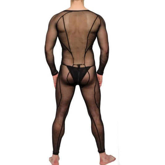 sexy gay man in Gay Bodysuit and Singlet | Men's Full Body Mesh Bodysuit - Men's Singlets, Bodysuits, Leotard & Unitard - pridevoyageshop.com
