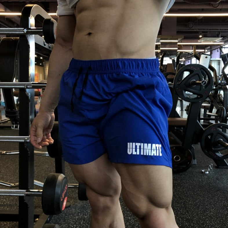 gay hunk in blue Mens Ultra Power Training Shorts | Gay Shorts - Men's Activewear, gym short, sport shorts, running shorts- pridevoyageshop.com