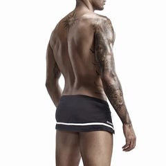 a hot gay man in black Men's Running Shorts with Hidden Briefs - pridevoyageshop.com - gay men’s underwear and swimwear