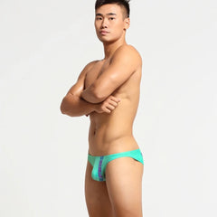 a hot gay man in sky blue Bottom's Hot Skinny Boxer Briefs - pridevoyageshop.com - gay men’s underwear and swimwear