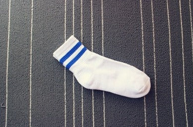 blue strap Vintage Short Sports Socks for Men: Best Choice for Gay White Socks- pridevoyageshop.com - gay men’s harness, lingerie and fetish wear