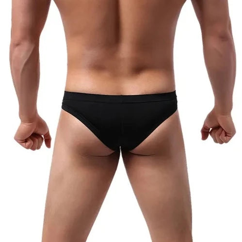 sexy gay man in black Men's Bold Skinny Buns Out Briefs 6-Pack - pridevoyageshop.com - gay men’s underwear and swimwear