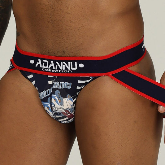 a sex man in black Gay Jockstraps: Pattern Print Jockstrap & sexy jock straps- pridevoyageshop.com - gay men’s underwear and swimwear