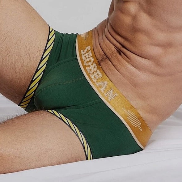 green Seobean Golden Laurel Wreath Boxers | Gay Underwear- pridevoyageshop.com - gay men’s underwear and swimwear