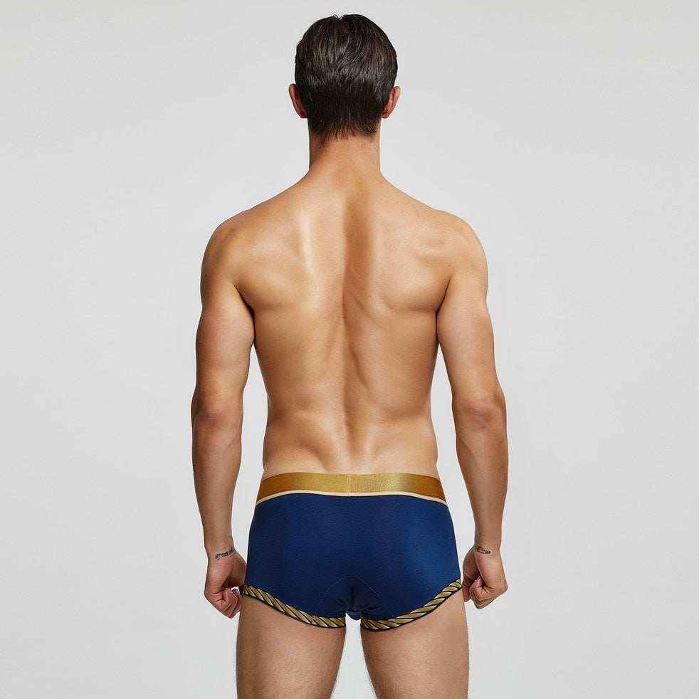 hot man in dark blue Seobean Golden Laurel Wreath Boxers | Gay Underwear- pridevoyageshop.com - gay men’s underwear and swimwear