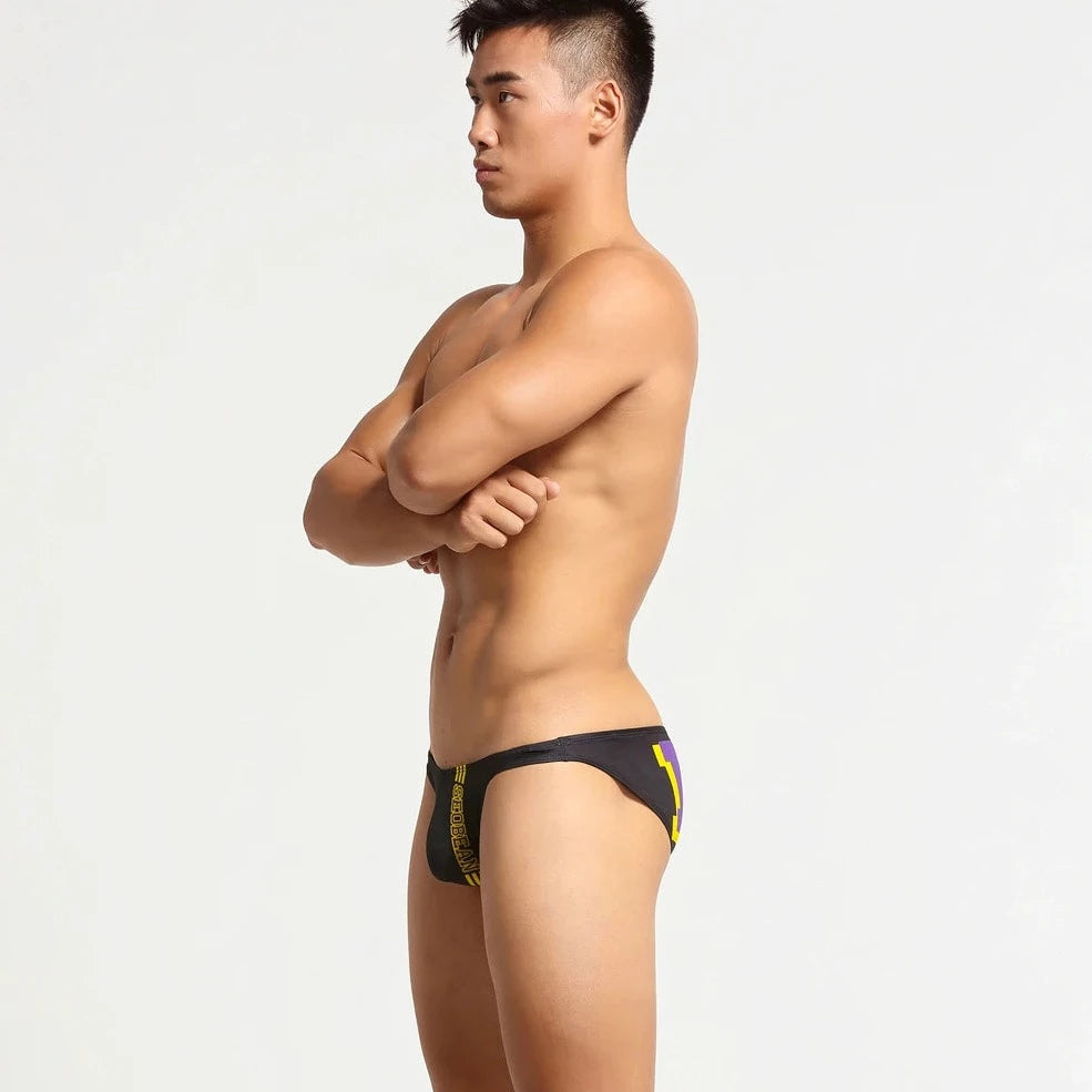 a hot gay man in black Bottom's Hot Skinny Boxer Briefs - pridevoyageshop.com - gay men’s underwear and swimwear