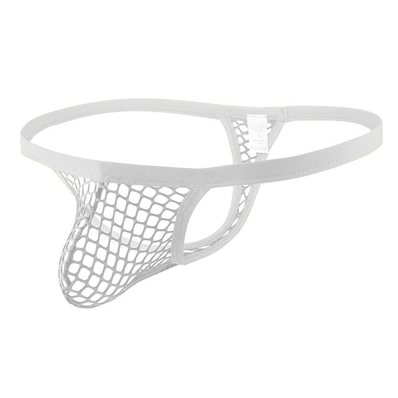 White CLEVER-MENMODE - Fishnet Thongs: Mens See Thru Panties - pridevoyageshop.com - gay men’s underwear and swimwear