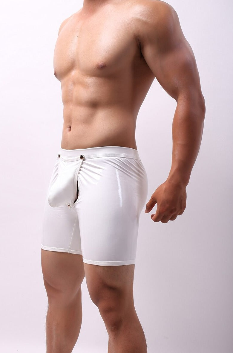 hot gay man in white Kinky Removable Open Pouch Boxers | Gay Underwear- pridevoyageshop.com - gay men’s underwear and swimwear
