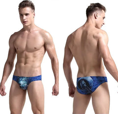 a hot man in Men's Wild Animal Print Bikini Briefs - pridevoyageshop.com - gay men’s underwear and swimwear