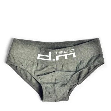 gray DM Gay Men's Hello Briefs - pridevoyageshop.com - gay men’s underwear and swimwear