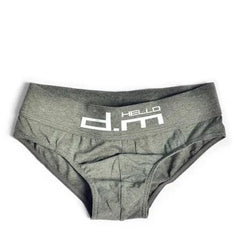 gray DM Gay Men's Hello Briefs - pridevoyageshop.com - gay men’s underwear and swimwear