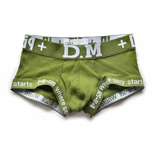 army green DM Men's Numbers Boxer Briefs - pridevoyageshop.com - gay men’s underwear and swimwear