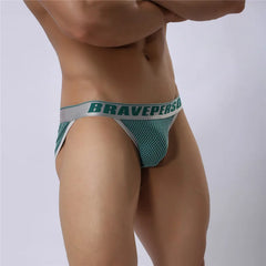 a hot gay man in dark green Brave Person Gay Men's Sideshow Briefs - pridevoyageshop.com - gay men’s underwear and swimwear