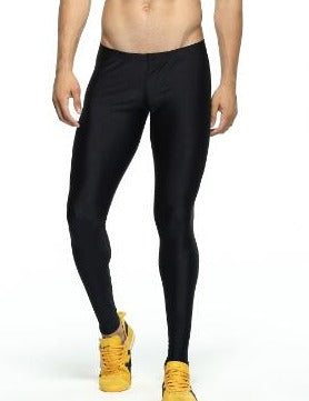 sexy gay man in black Gay Leggings | Men's Bold Metallic Leggings - pridevoyageshop.com - gay men’s underwear and activewear