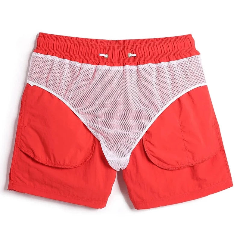 red Boardwalk Breeze Board Shorts - pridevoyageshop.com - gay men’s underwear and swimwear