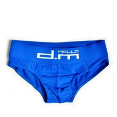 blue DM Gay Men's Hello Briefs - pridevoyageshop.com - gay men’s underwear and swimwear