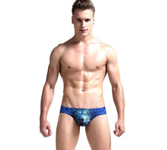 a hot man in Men's Wild Animal Print Bikini Briefs - pridevoyageshop.com - gay men’s underwear and swimwear