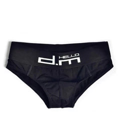black DM Gay Men's Hello Briefs - pridevoyageshop.com - gay men’s underwear and swimwear