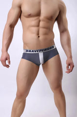 a hot gay man in navy Brave Person Breathable Phased Briefs - pridevoyageshop.com - gay men’s underwear and swimwear