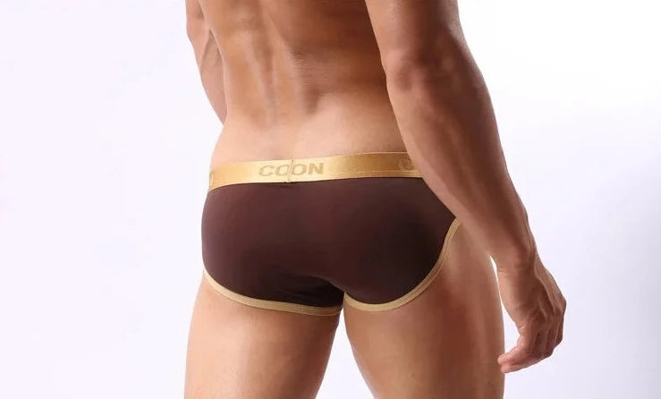 a hot gay man in coffee COCKCON Barely There Briefs - pridevoyageshop.com - gay men’s underwear and activewear