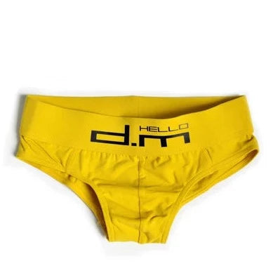 yellow DM Gay Men's Hello Briefs - pridevoyageshop.com - gay men’s underwear and swimwear
