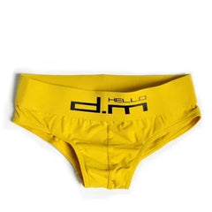 yellow DM Gay Men's Hello Briefs - pridevoyageshop.com - gay men’s underwear and swimwear