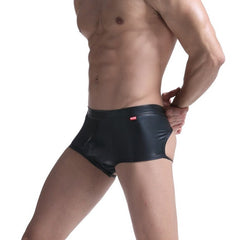 Kinky Backless PU Leather Boxers