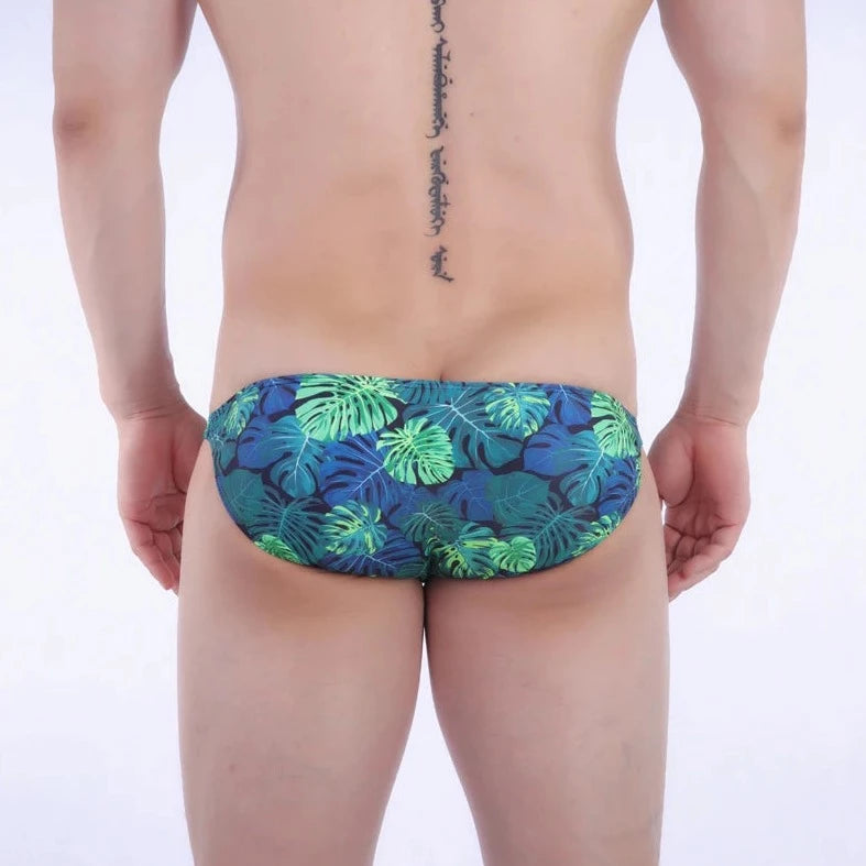 a hot gay man in green Men's Ultra Skinny Forest Swim Briefs - pridevoyageshop.com - gay men’s underwear and swimwear