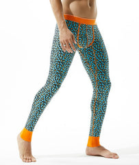 sexy gay man in blue Gay Leggings | Seobean Leopard Print Thermal Leggings - pridevoyageshop.com - gay men’s underwear and activewear