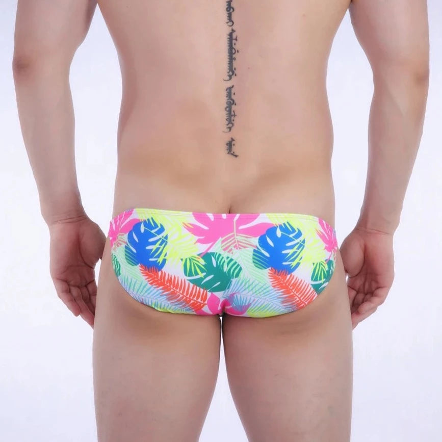 a hot gay man in pink Men's Ultra Skinny Forest Swim Briefs - pridevoyageshop.com - gay men’s underwear and swimwear