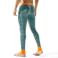 sexy gay man in blue Gay Leggings | Seobean Leopard Print Thermal Leggings - pridevoyageshop.com - gay men’s underwear and activewear