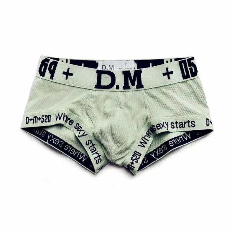 gray DM Men's Numbers Boxer Briefs - pridevoyageshop.com - gay men’s underwear and swimwear