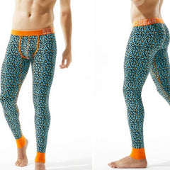 sexy gay man in blue Gay Leggings | Seobean Leopard Print Thermal Leggings - pridevoyageshop.com - gay men’s underwear and activewear
